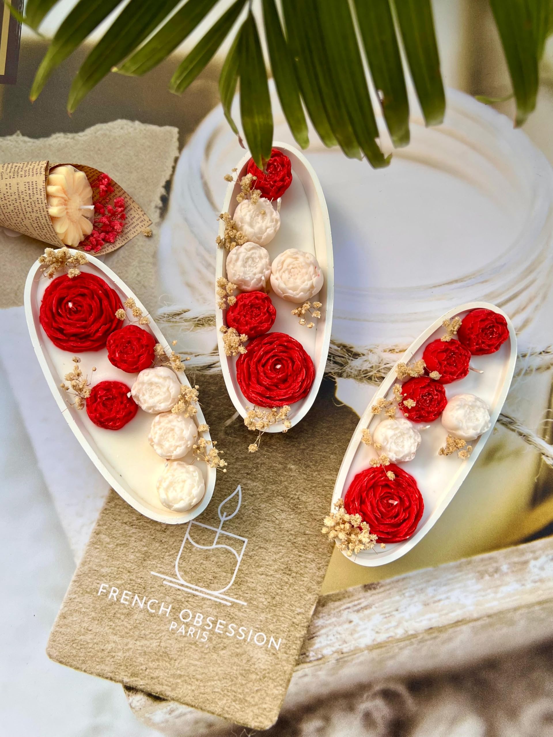 FRENCH OBSESSION for Home Scented, Aromatherapy Pure Soy Wax Dough Bowl Candle with 80 Hour of Long-Lasting Burning Candle, Luxury Gift Scent for All Occasions (Rajnigandha)