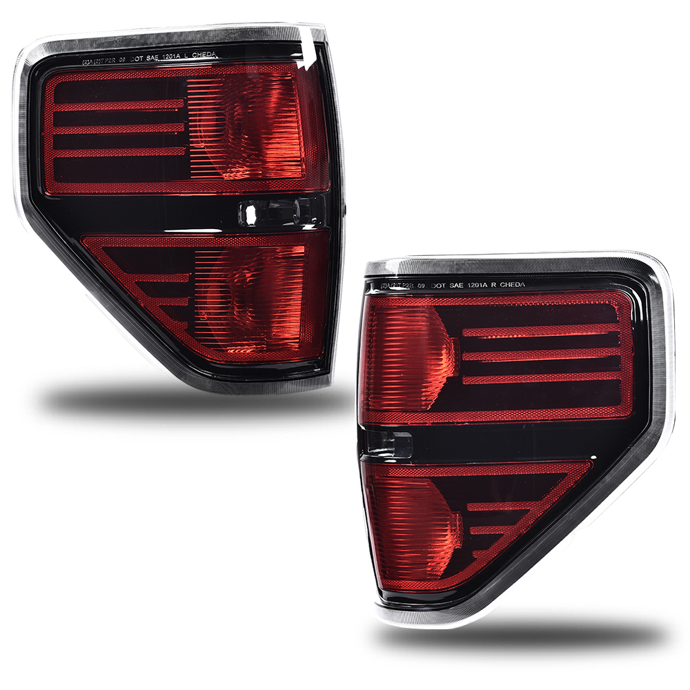 CROSSDESIGN Tail Lights Fit For 2009-2014 Ford F150 Pickup SVT Raptor Rear Brake Lamps Assembly W/o Bulbs Black Left & Right Side, Automotive - Canada - Foto 3