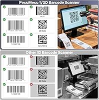 Vista 3 de Escáner de código de barras Bluetooth 1D 2D, Bluetooth 3 en 1 y lector de código de barras QR inalámbrico 2.4G y USB, matriz de datos PDF417 Escáner
