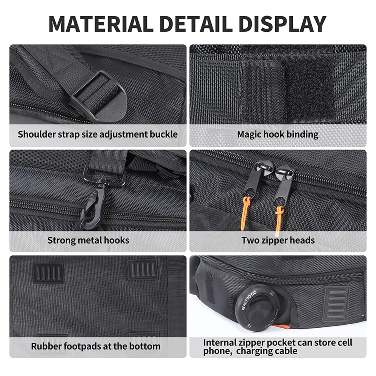 Sac à dos/étui de haut-parleur Bluetooth portable pour haut-parleur Bluetooth JBL PARTYBOX 320, sac de transport léger et confortable pour les voyages en plein air, Noir/blanc, 25.9 x 14.1 x 12.9