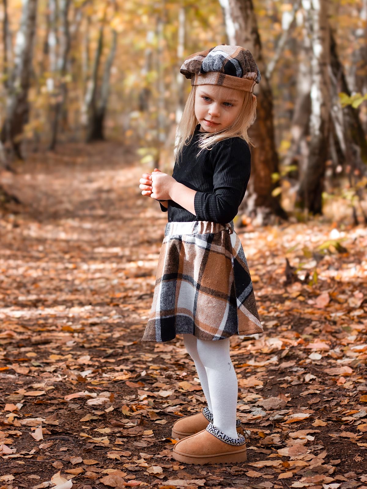 Miipat Kleinkind Mädchen Kleidung Set Mädchen Outfits Set Lange Ärmel Pullover Tops mit Mini Rock Sets Frühling Herbst Baby Bekleidungsets Mädchen Kleider