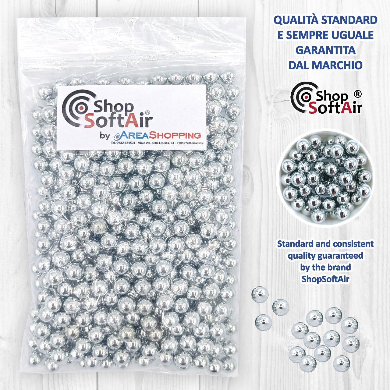 Pallini 6mm in Acciaio per Softair - Confezione da 500