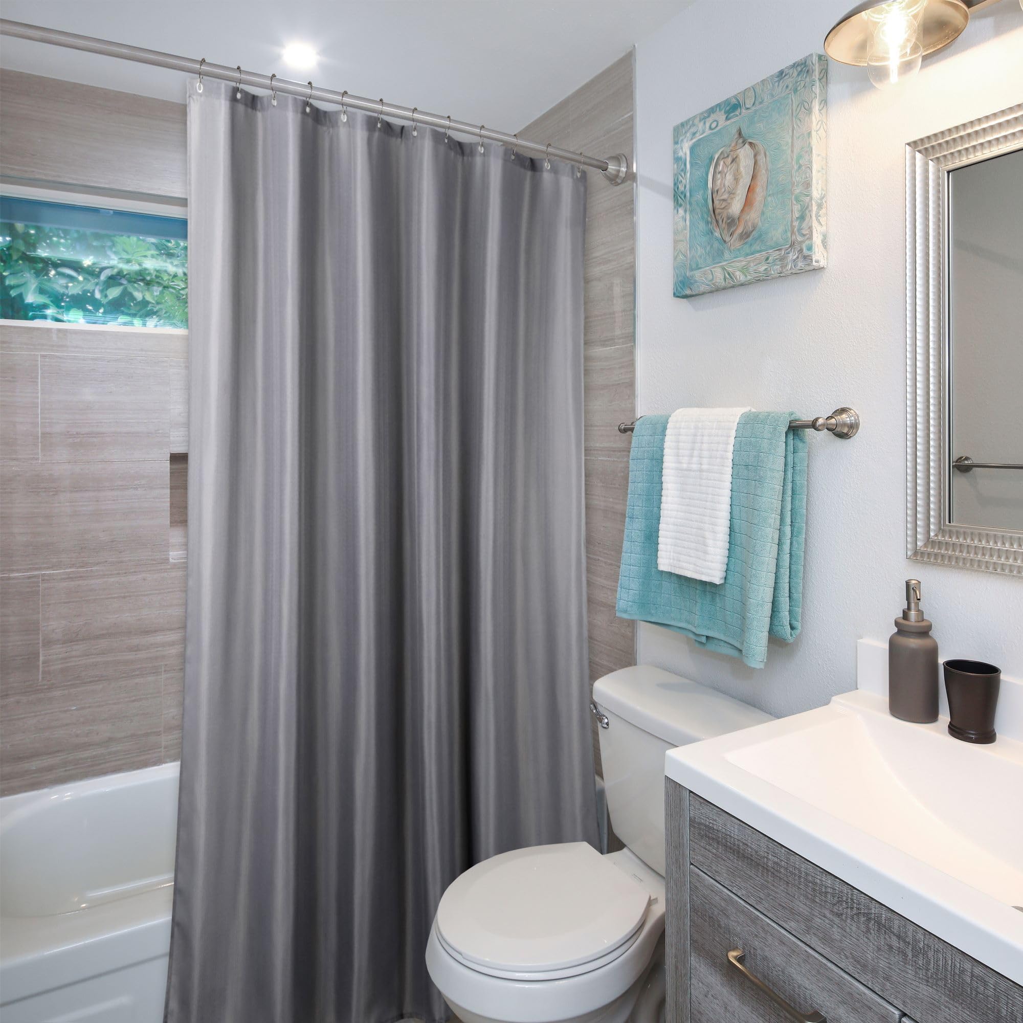 Tenda Da Doccia LiBa - Impermeabile, Antimuffa, 183x183 Cm, Con Ganci, Poliestere - Foto 14