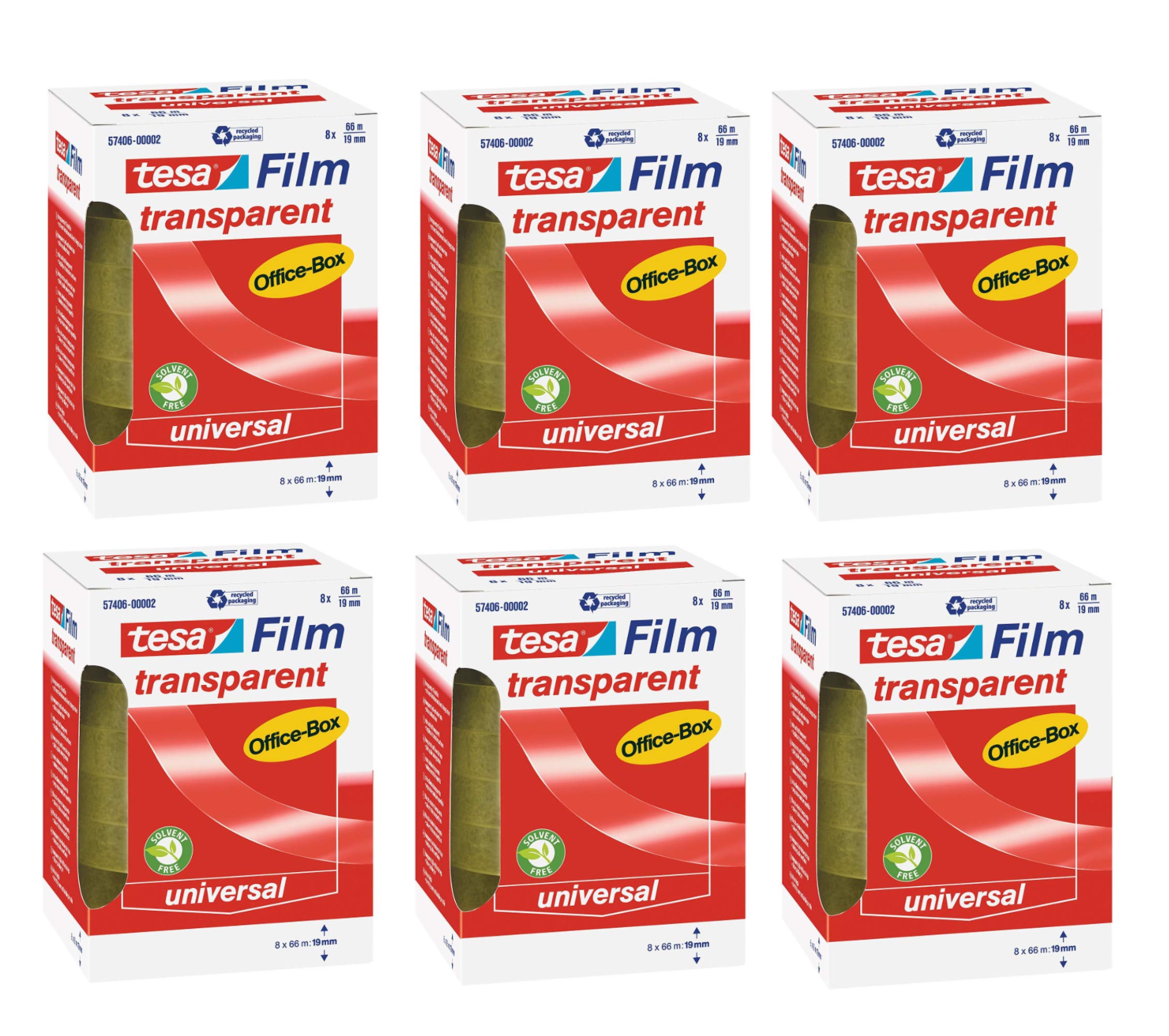 tesafilm transparent, Office-Box mit 8 Rollen (66m:19mm 6 Boxen)