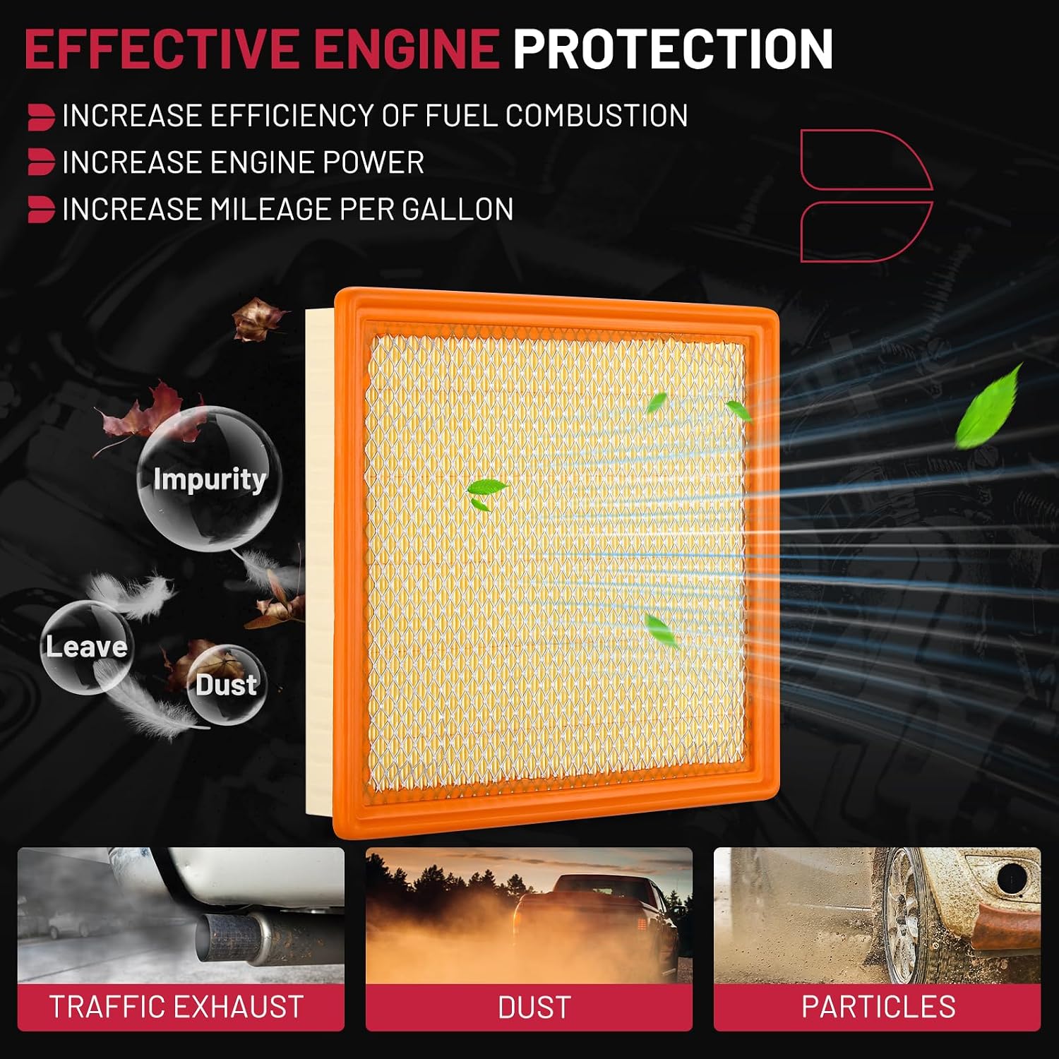 BDFHYK CA11251 Engine Air Filter Compatible with Buick Regal 2015-2017, Compatible with Chevrolet Impala Malibu Limited, 2.0L 2.5L 3.6L, Flexible Panel, Replace# PA9926, 22989313