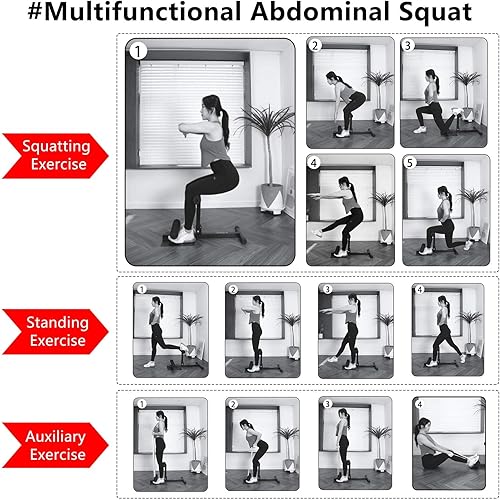 Miniatura 6 de Sissy - Máquina de sentadillas de altura ajustable, espuma protectora de acero grueso, gimnasio en casa