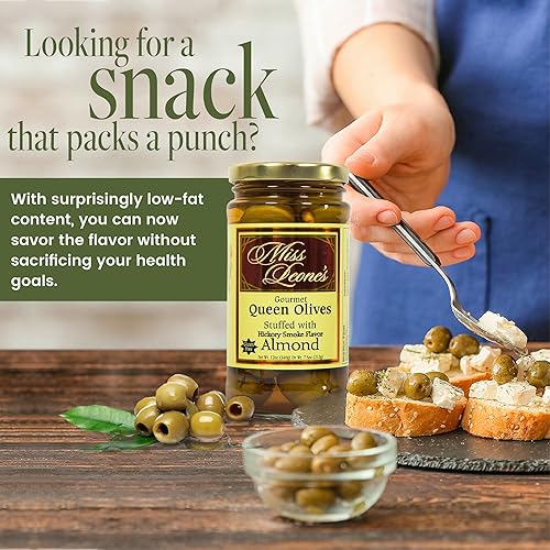 Miniatura 6 de Leonard Mountain Miss Leone's - Aceitunas rellenas de almendra y nogal, paquete de 3, 12 onzas
