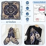 100% Mulberry Silk Square Scarf 27''x27'' - Neck and Hair Accessory, Headscarf, Bandanas for Women