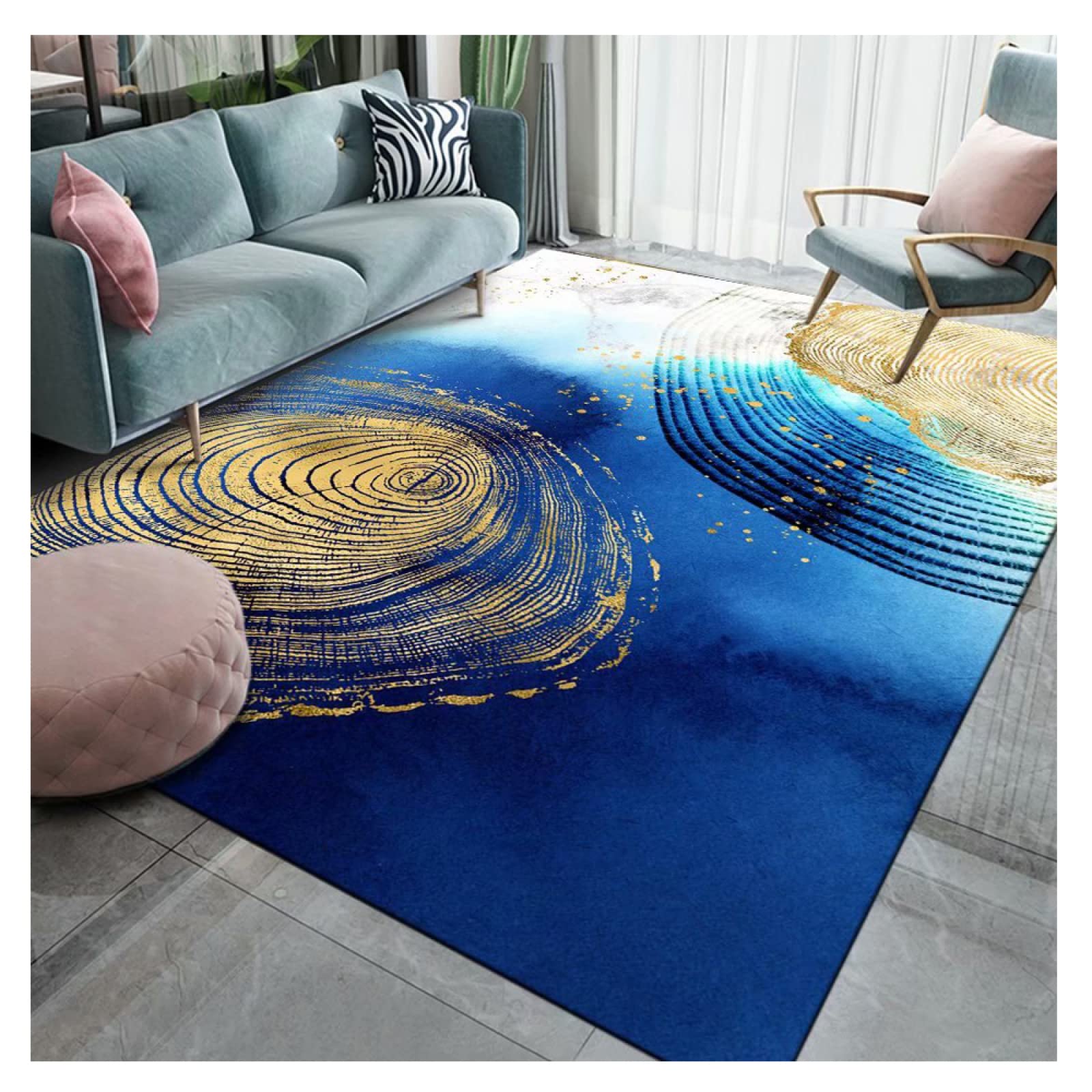 Tapis de sol bébé bleu 160x200cm pour salon moderne