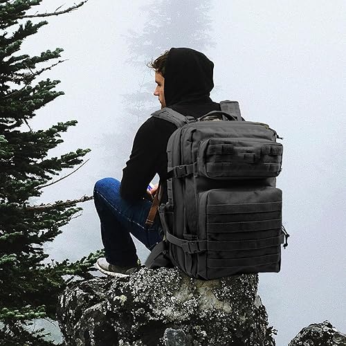 Miniatura 7 de Zavothy Mochila táctica militar de 45L para hombres y mujeres, paquete de asalto de 3 días, mochila grande con sistema Molle