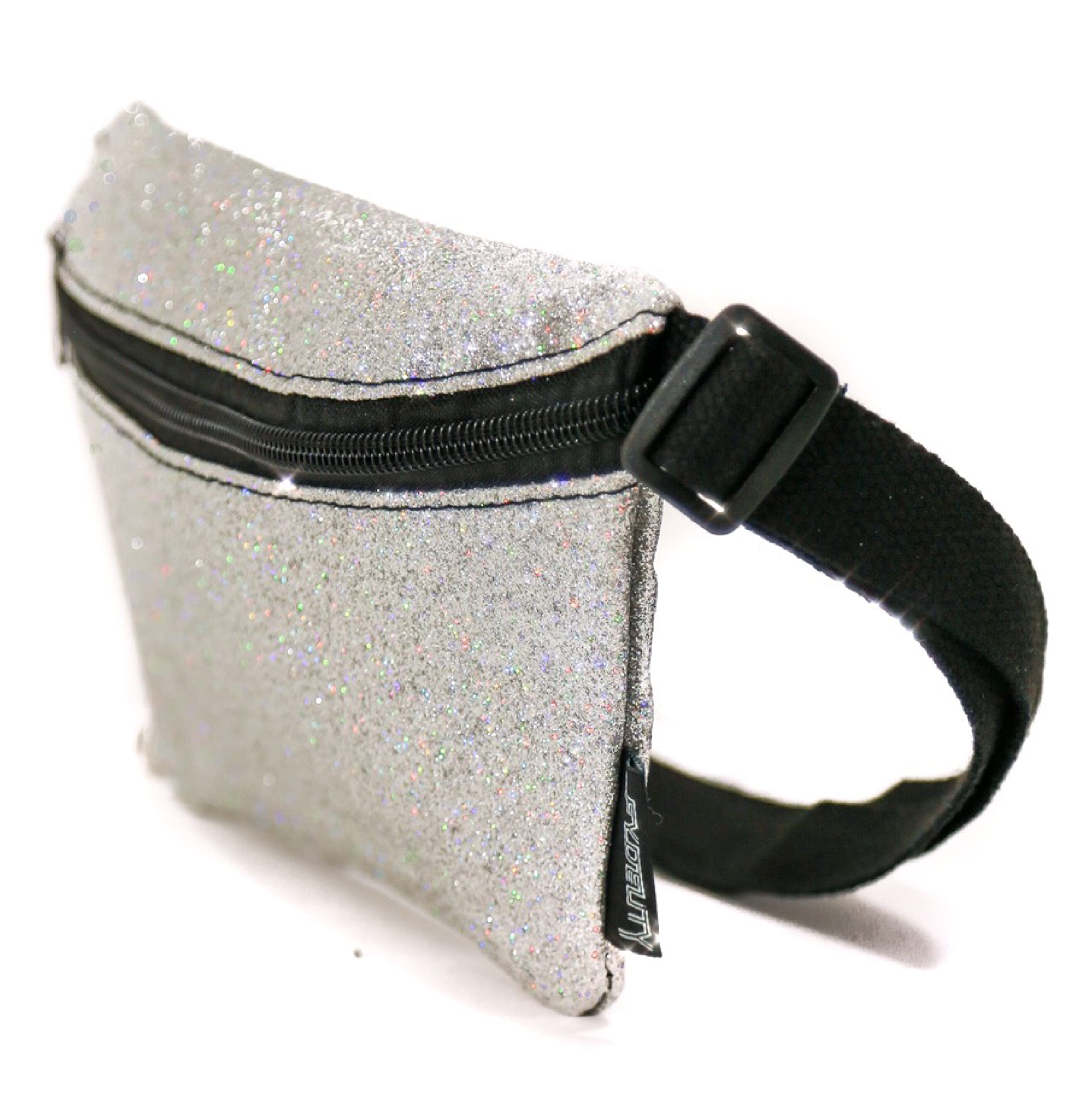 Fydelity Small Fanny Packs for Women – 80s/90s Holographic Bum Bag – Unisex Retro Neon Crossbody Waist Belt Bag for Travel, Festivals, & Daily Use –