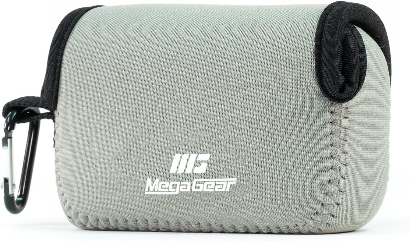 MegaGear Canon Powershot Sx730 Hs, Sx720 Hs, Sx710 Hs, G16, G15 Ultra Light Neoprene Camera Case, With Carabiner - Gray - MG1246, PU Leather - Image 2