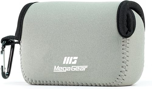 Miniatura 2 de MegaGear Canon Powershot Sx730 Hs, Sx720 Hs, Sx710 Hs, G16, G15 Funda de neopreno ultra ligera para cámara, con mosquetón, color gris, MG1246, piel