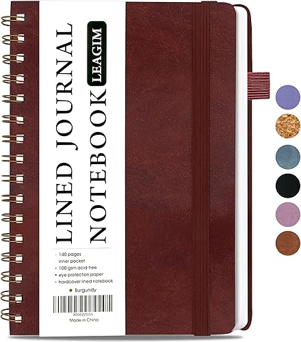 Miniatura 8 de Cuaderno rayado en espiral para mujeres y hombres, cuaderno de tapa dura con rayas universitarias para trabajo y toma de notas, diarios para