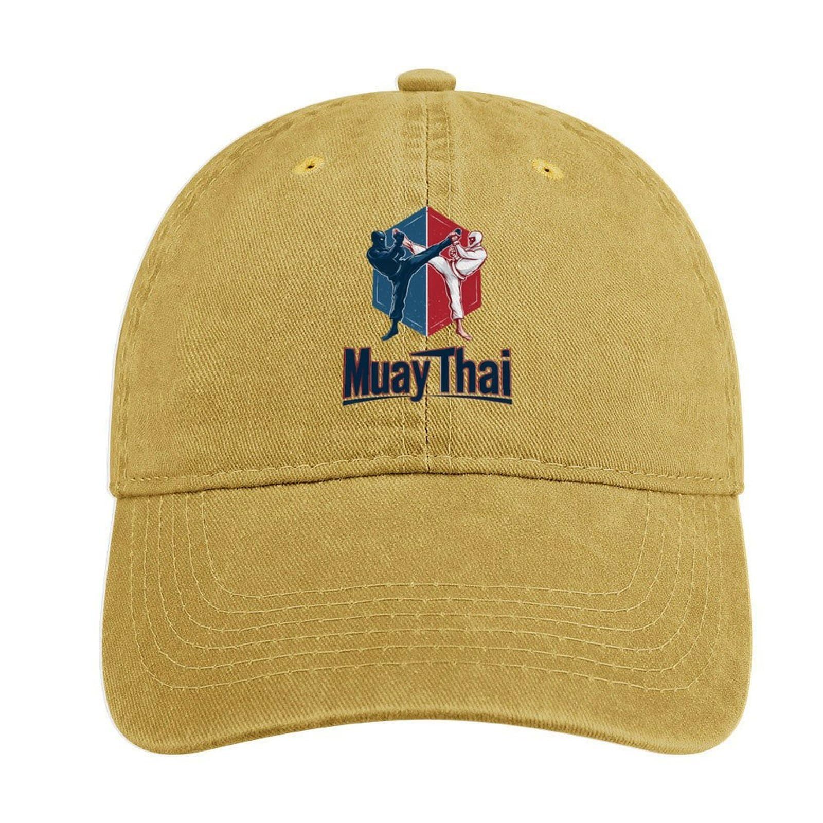 Muay Thai Fashion Baseball Cap Athletic Denim Vintage Adjustable Dad Hat for Men Women