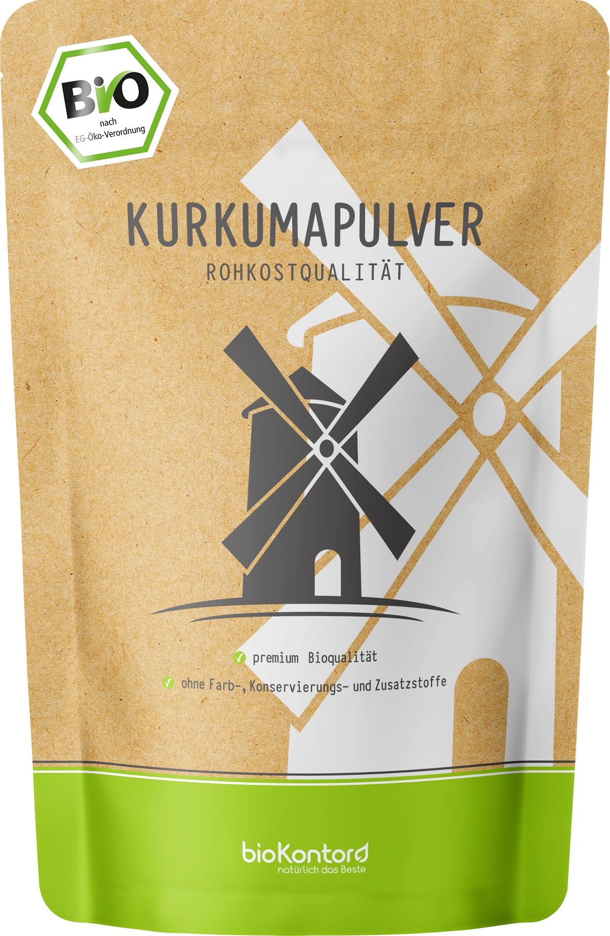 BIO Kurkuma Pulver gemahlen 1000 g / 1 kg | Kurkumapulver - Curcuma - Curcumin | 100% naturrein | Rohkostqualität | aus Indien von bioKontor