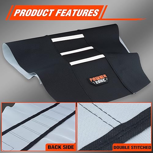 Miniatura 8 de White Stripe - Funda de asiento universal para motocross, fundas de asiento para motocross, enduro, color negro
