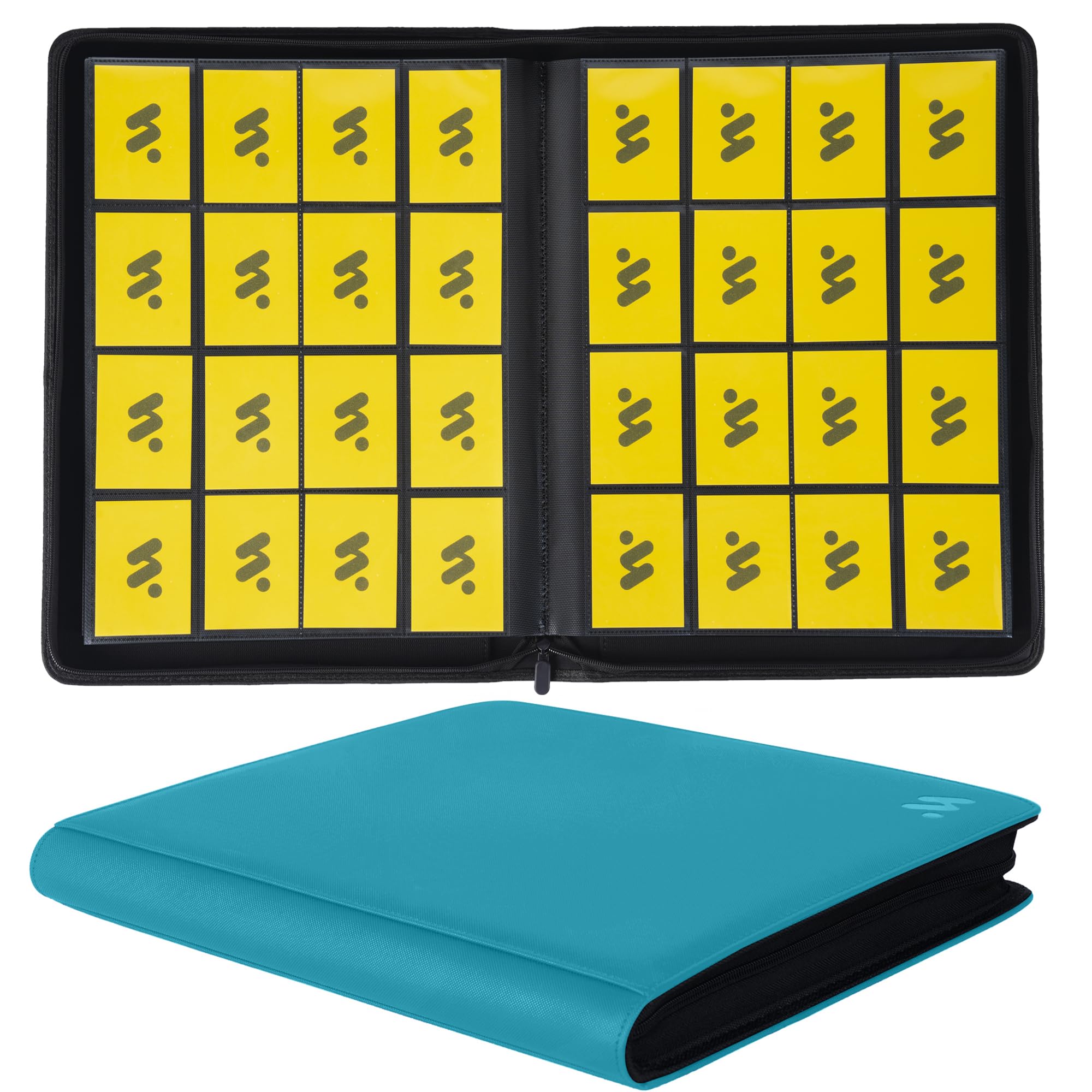 MORABTO Premium 1000+ Pockets Card Binder,16 Pockets Trading Card Binder Ringless Side Loading Trading Card Album Folder for TCG -Teal