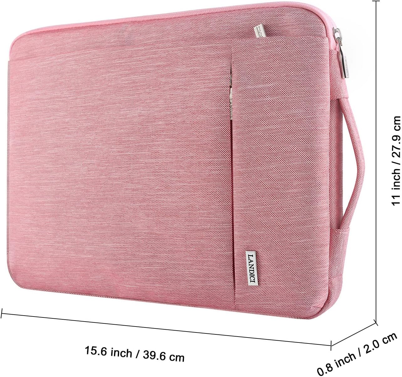 LANDICI 360°Protective Laptop Sleeve 15.6 Inch for MacBook Pro 16 M2/M1, MacBook Air 15,Computer Cover Bag,15-16" HP Dell Asus Lenovo Laptop, Pink