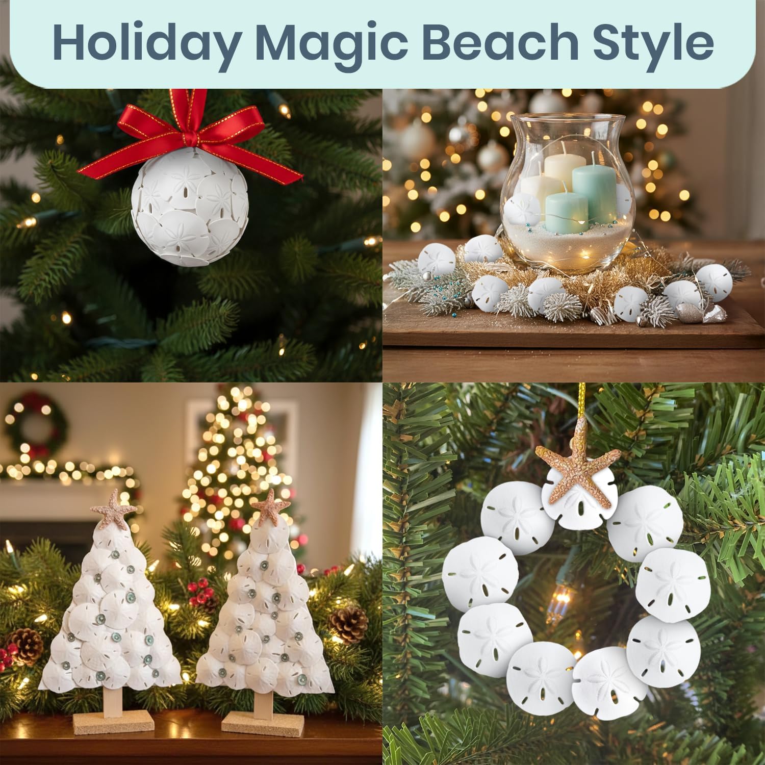 Real Sand Dollars Under 1" (200 Pack) – Sand Dollar Wall Art & Ornament Set – Beach Wedding Decor – Nautical Party Table Decor – Mini Shells for Crafts – Coastal Gifts