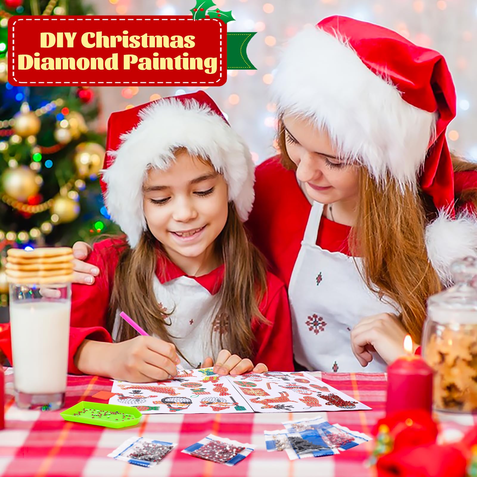 Diamondz Mega Set Sticker - Diamond Painting Set Autocollants Diy, 12 Stickers Avec Strass, Kit