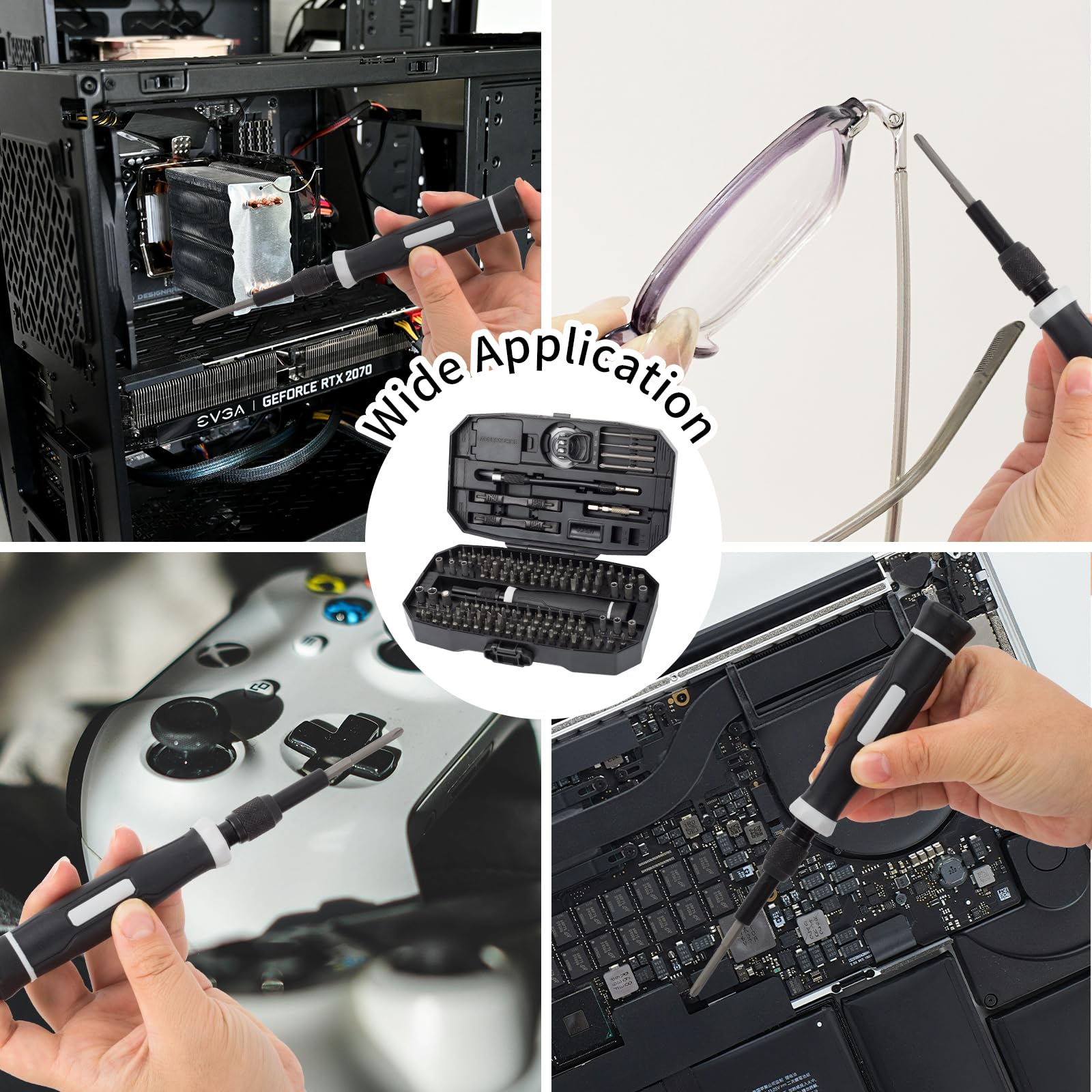 Set di cacciaviti di precisione con custodia, 152 in 1, kit di riparazione per computer, occhiali, laptop, telefono, orologio, con punte a vite multiple