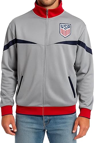 Miniatura 5 de Icon Sports Chaqueta de entrenamiento de fútbol con cremallera completa para adultos con licencia oficial de Estados Unidos