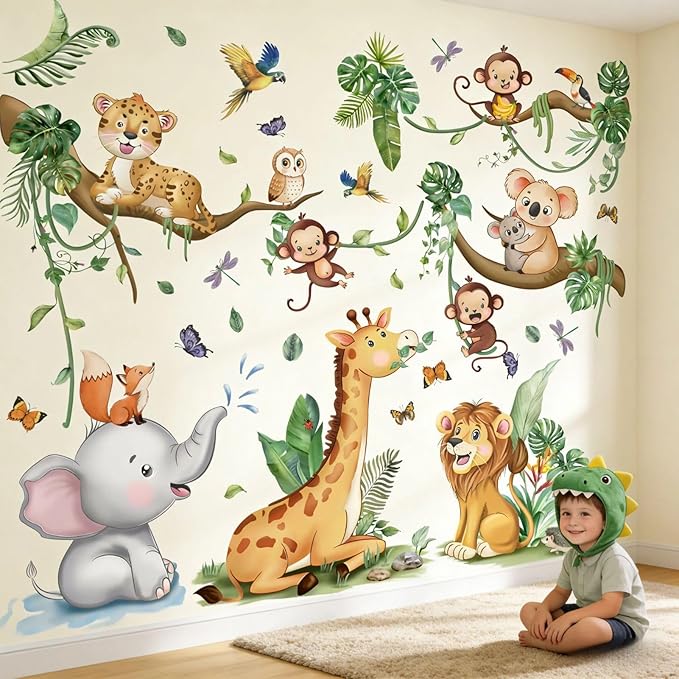 Vinilos Decorativos Animales Bebé Safari Habitación Infantil miniatura 6