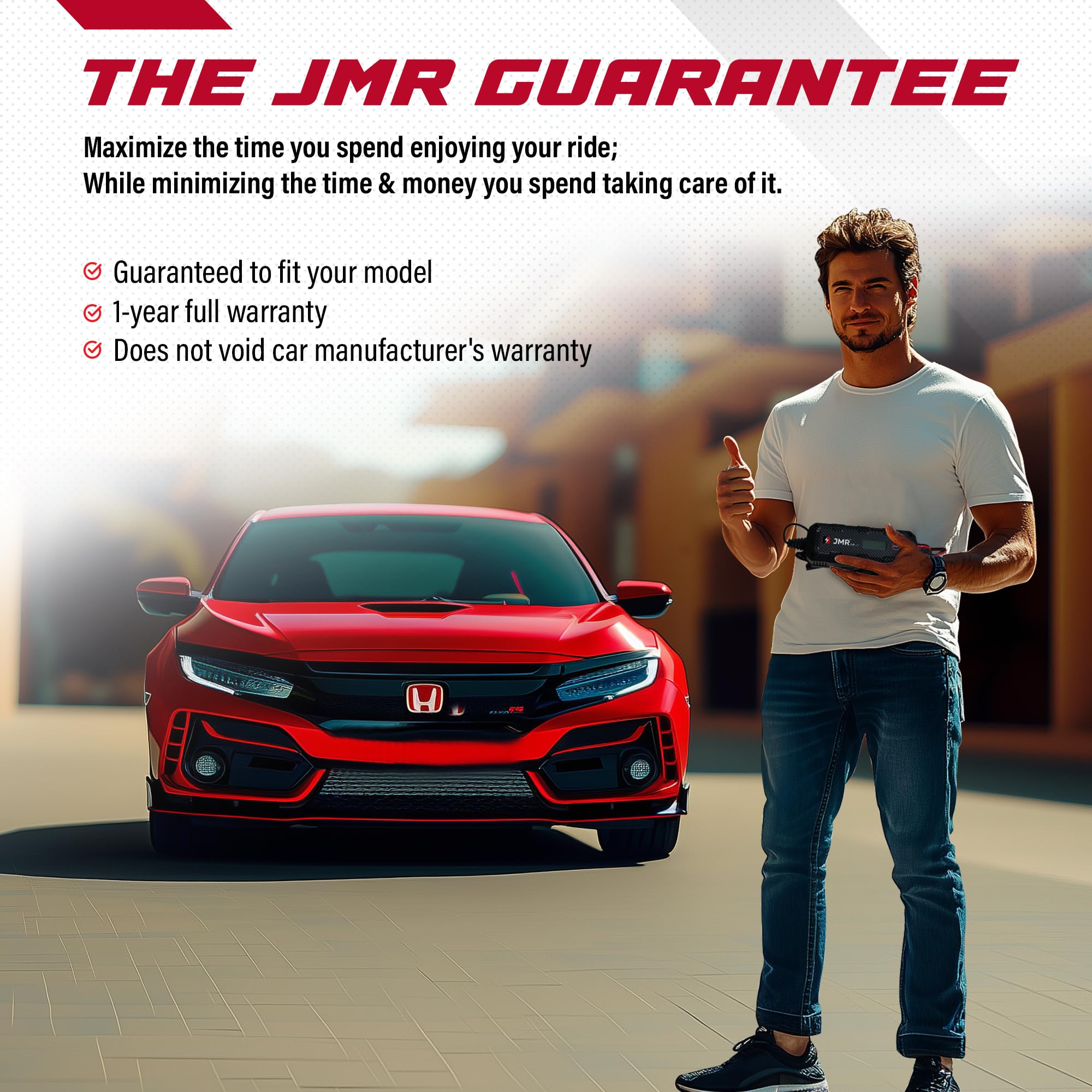 JMR Battery Charger for Honda Clarity Pilot Odyssey Passport Ridgeline Accord S2000 Crosstour Civic CR-V HR-V All Models Trickle Charger Conditioner Maintainer (Add Lithium Mode)