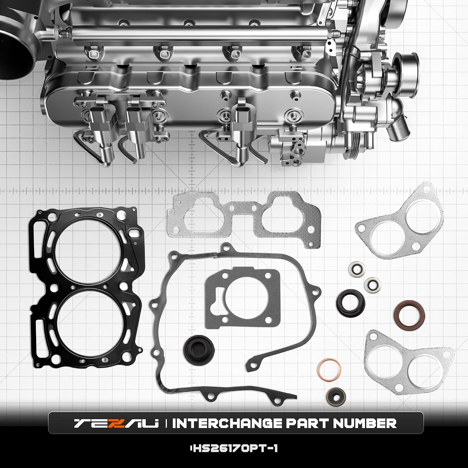 MLS Head Gasket Set Compatible with 1999-2003 Subaru Forester Legacy Outback Impreza Baja 2.5L SOHC, Interchange Part Number HS26170PT-1, Cylinder Engine Gasket Kit Fits for Engine EJ25