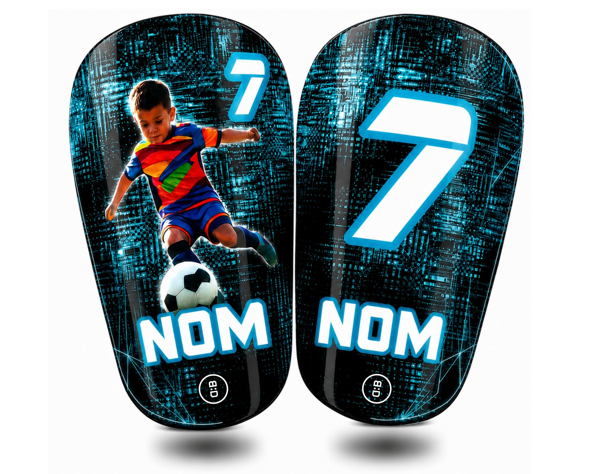 Parastinchi da calcio personalizzati in fibra di carbonio, pallone diviso, include parastinchi e custodia resistente, personalizzazione totale, regalo per calciatori