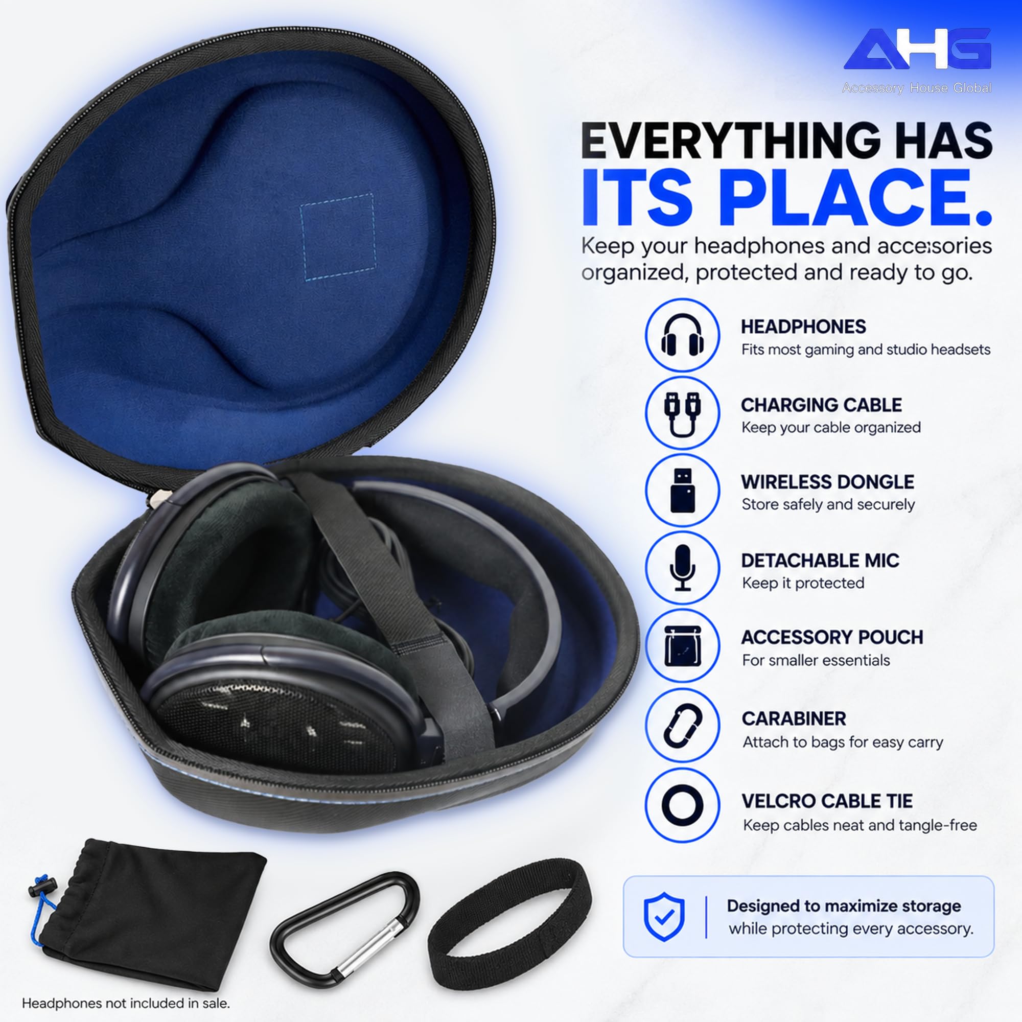DN8PRO-XL-SPARTAN Custodia per il trasporto compatibile con cuffie Sennheiser HD700 HD650 HD660S HD600 HD580 HD565 Massdrop HD6XX HD58X Jubilee Denon AH-D5200 AH-D7200 AH-D9200 Audeze EL-8