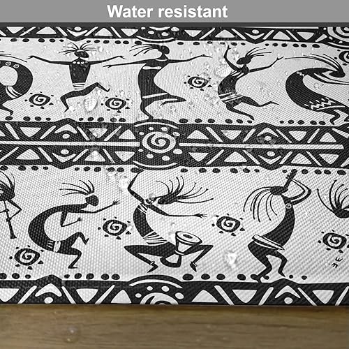 Miniatura 6 de Lunarable Juego de 4 alfombrillas para el mapa del mundo, países temáticos del Atlas y ciudades capitales, arte gráfico de los océanos de la Tierra,