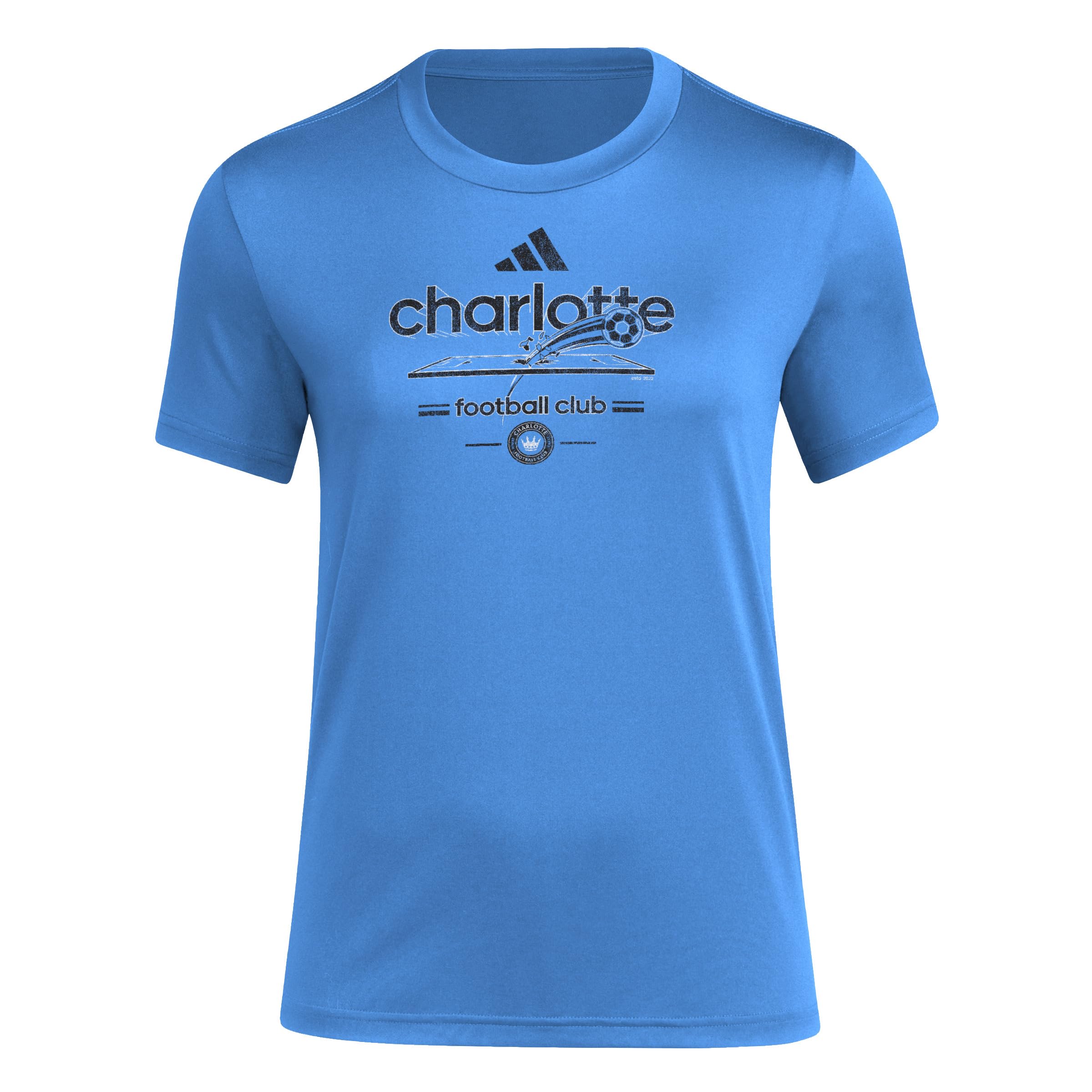 adidas Women's Charlotte FC Vintage World Pre-Game Short Sleeve T-Shirt