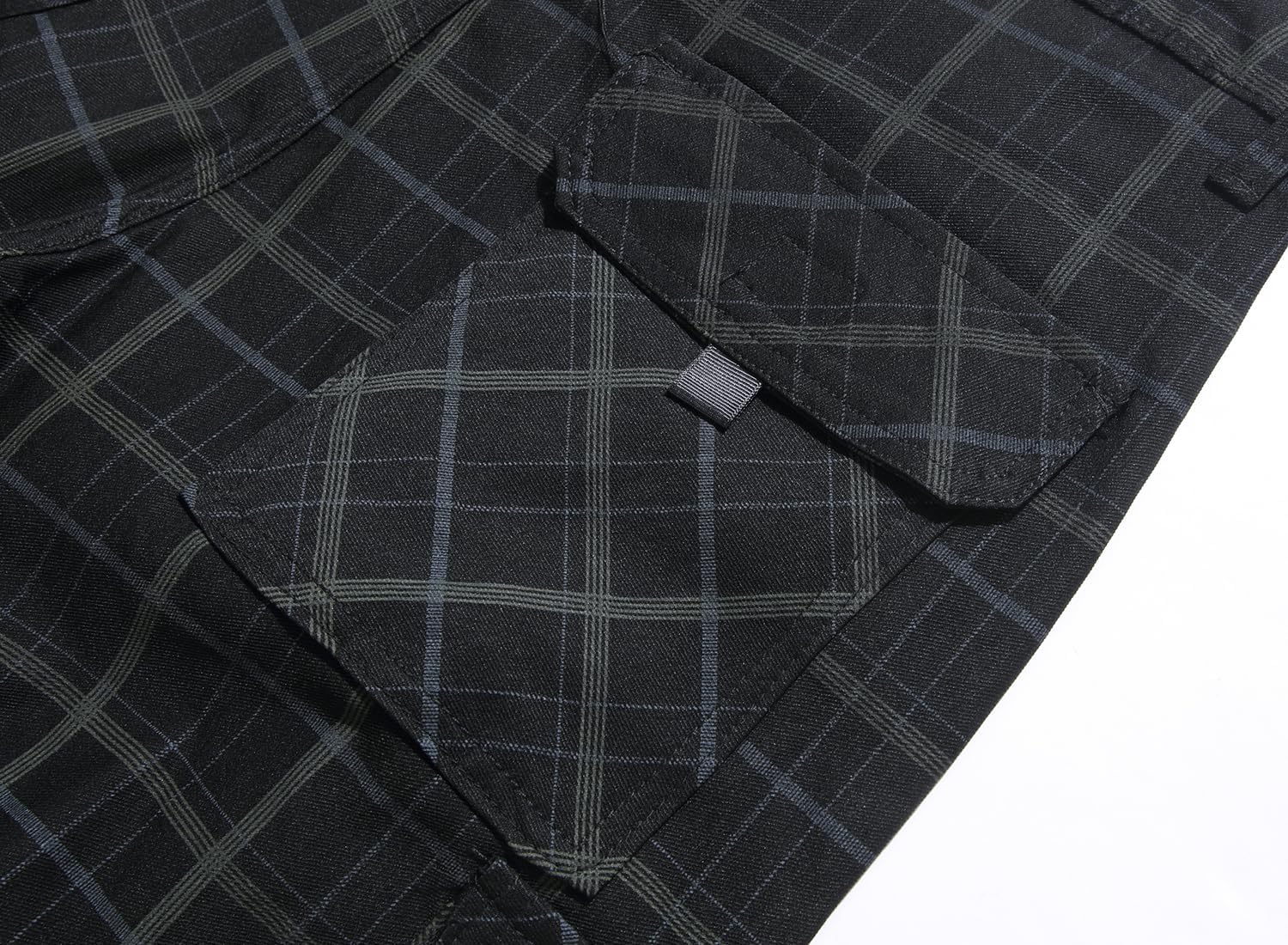 NOVOCCT Cargo Short for Men Relaxed Fit Plaid Outdoor Hiking Work Stretch Cotton Casual Shorts with Multi-Pocket - Image 8