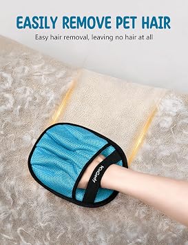 Pet Hair Removal Glove, 5-Finger-Design Electrostatic Dog Cat Hair Remover