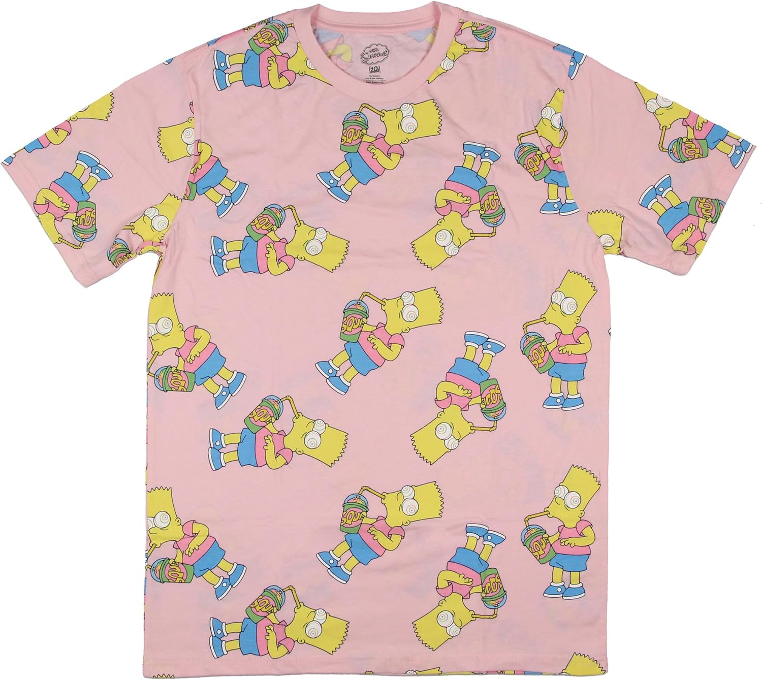 The Simpsons Men's Bart Simpson Squishee Graphic Print AOP Adult T-Shirt