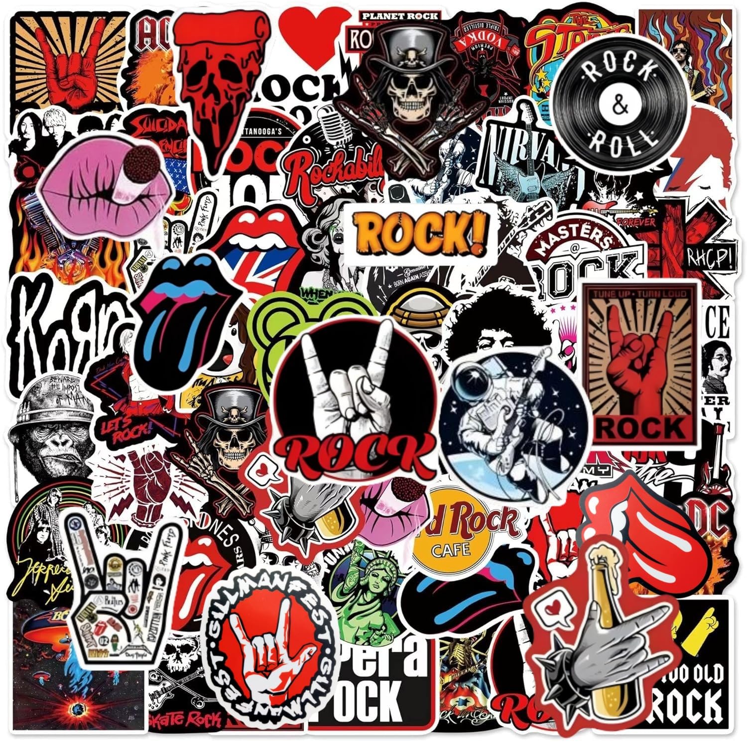 86 Pegatinas De Rock And Roll - Entradas De Concierto Falsas, Vinilo Impermeable, Para Decorar Guitarra, Skate, Portátil