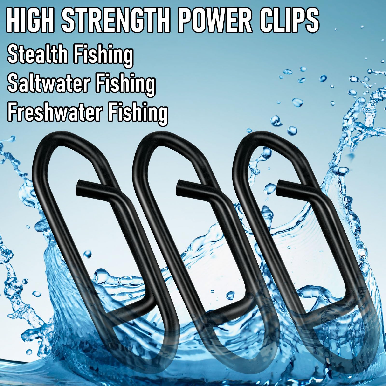 Alwonder 50 Stück Angeln Stealth Power Speed Clips, hochfeste Edelstahl-Speed-Clips für Angelköder, Schnellwechsel, Süßwasser, Salzwasser, Crankbait Popper Lures Quick Snap Connector Tackle