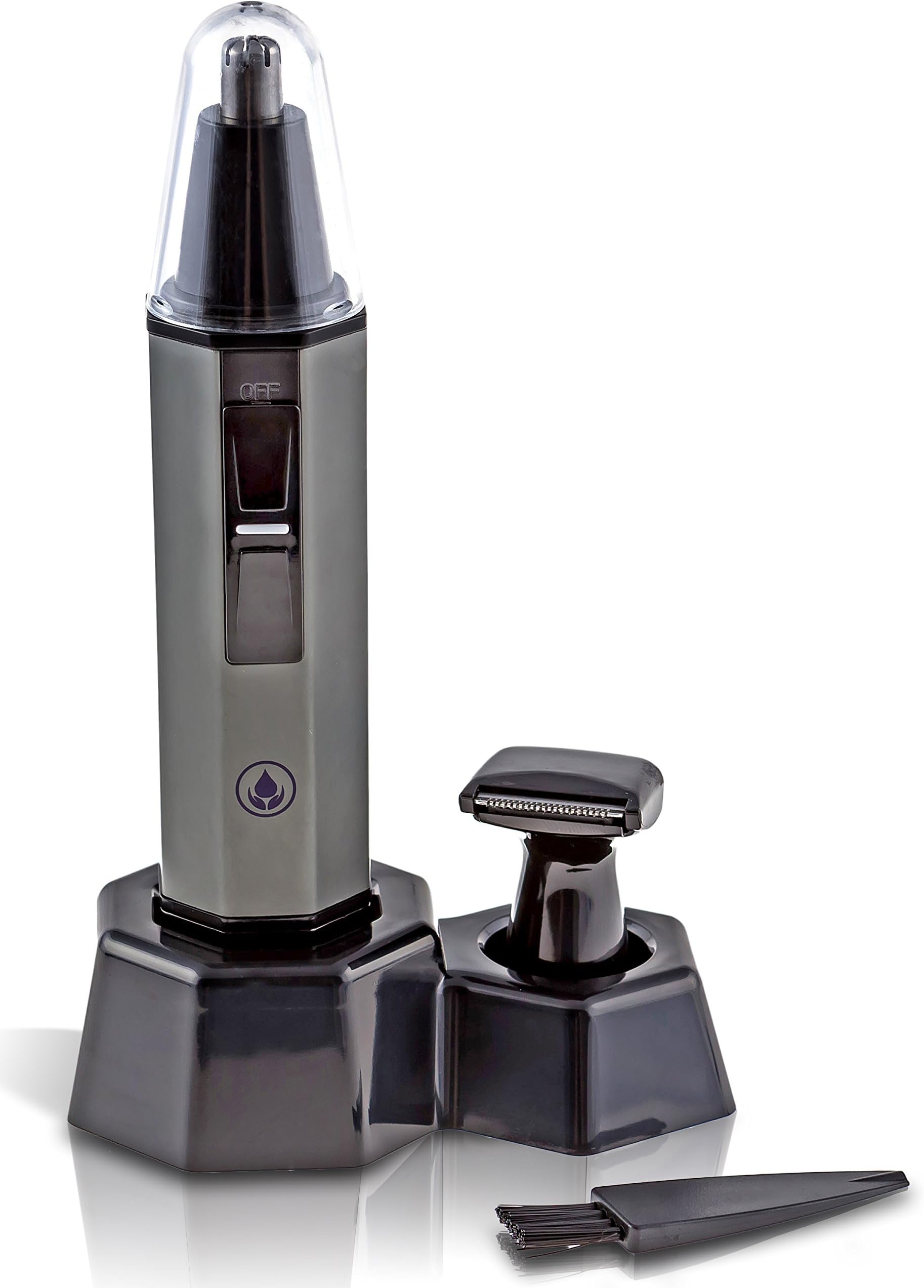 Precision Wet/Dry Nose and Ear Hair Trimmer Plus Salon Grade Micro-Groomer - Stainless Steel Blades