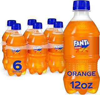 Fanta Orange Soda 6 Pack, 12 fl oz Bottles - Caffeine-Free Fizzy Fruit Flavor Refreshment