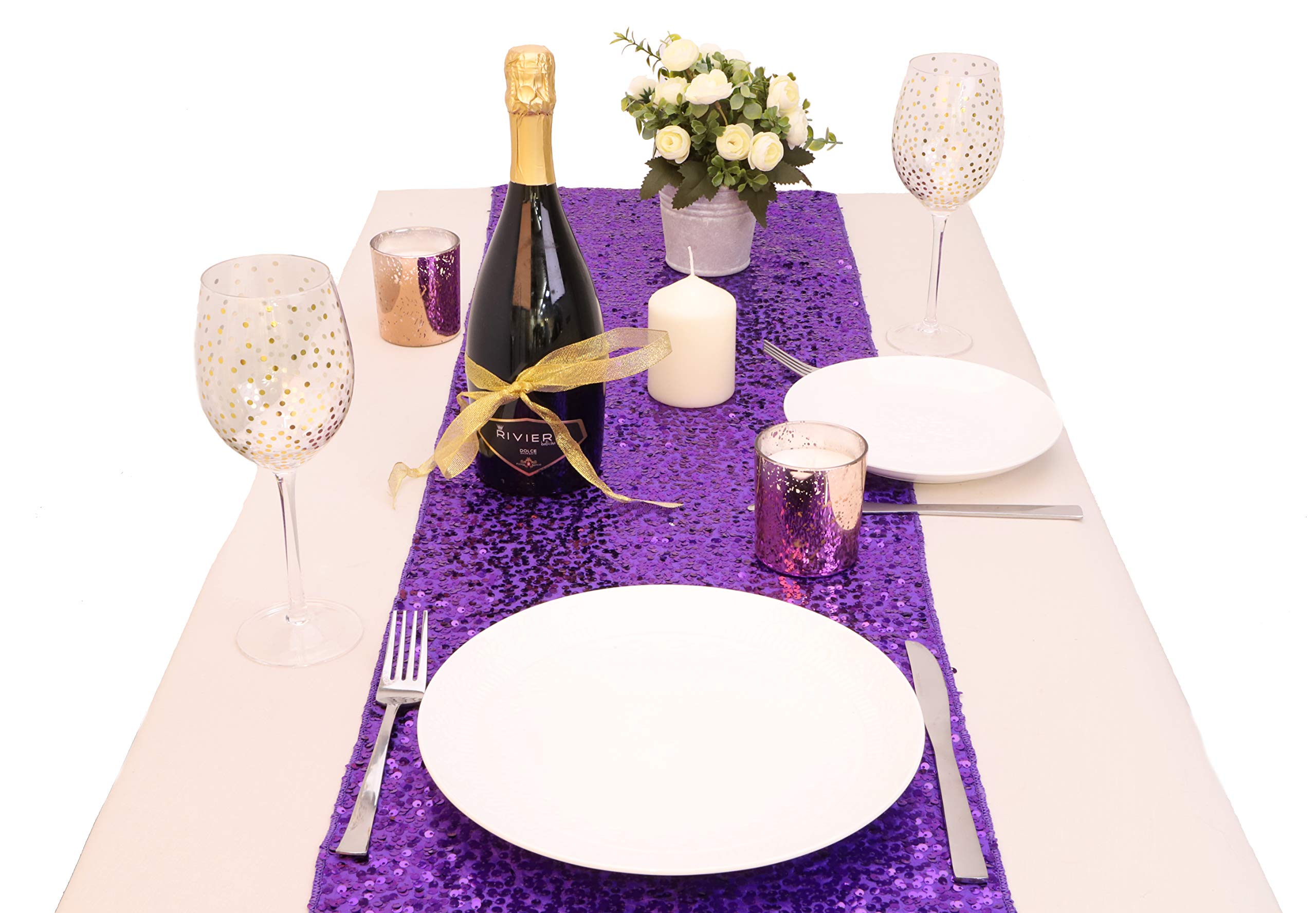 Christmas Concepts® Runner da tavola con Paillettes - 33cm x 152cm (13x 60) - Decorazione per Matrimoni/Feste - Decorazioni di Nozze (Rosso