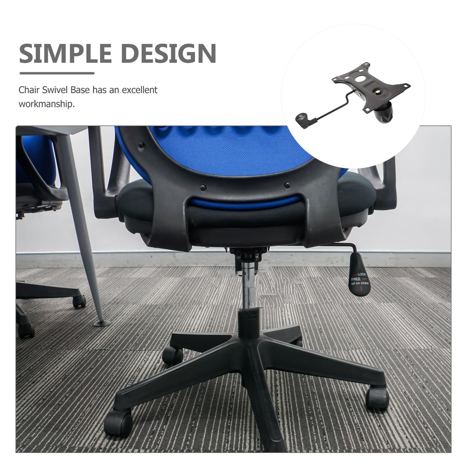 Toyvian Placa Giratoria Silla Base Giratoria para Silla De Oficina De Plástico y Metal Mecanismo De Control De Inclinación Funcionamiento Giratorio y Elevable
