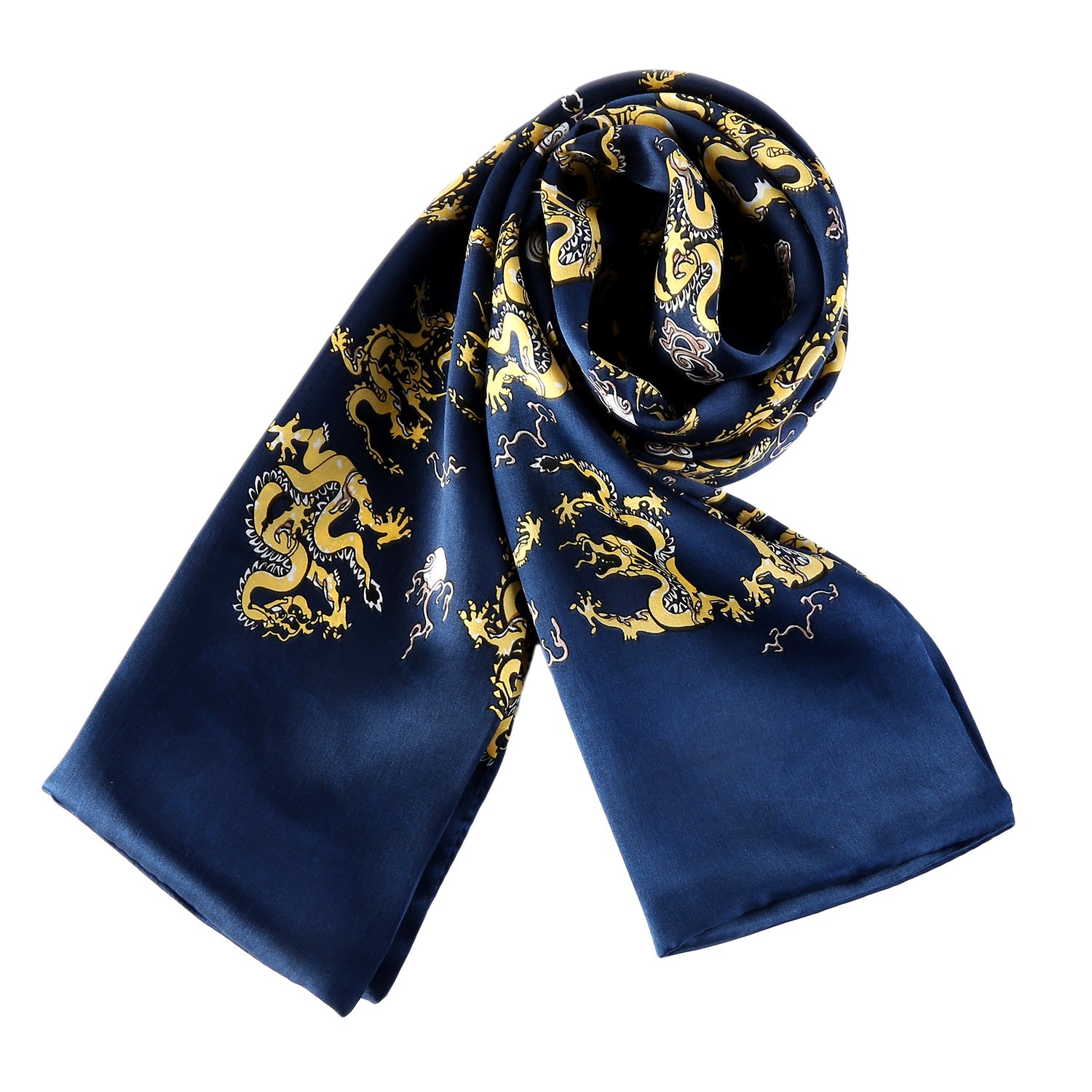 Long Charmeuse Satin Silk Scarf for Men