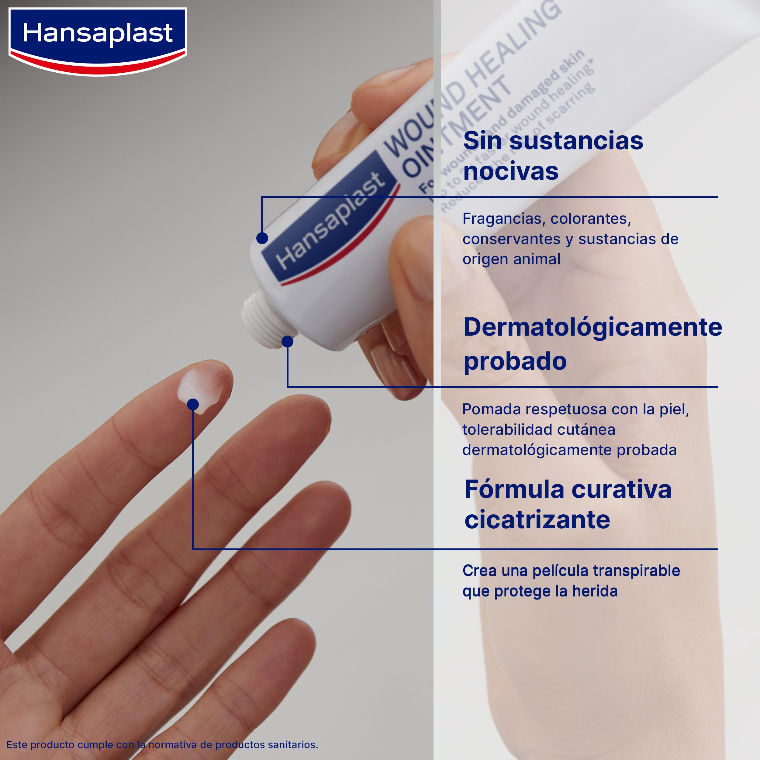 Hansaplast Pomada para curar heridas, Crema cicatrizante delicada que favorece la curación, Menos riesgo de cicatrices, Pomada cicatrizante apta para bebés I 20 g
