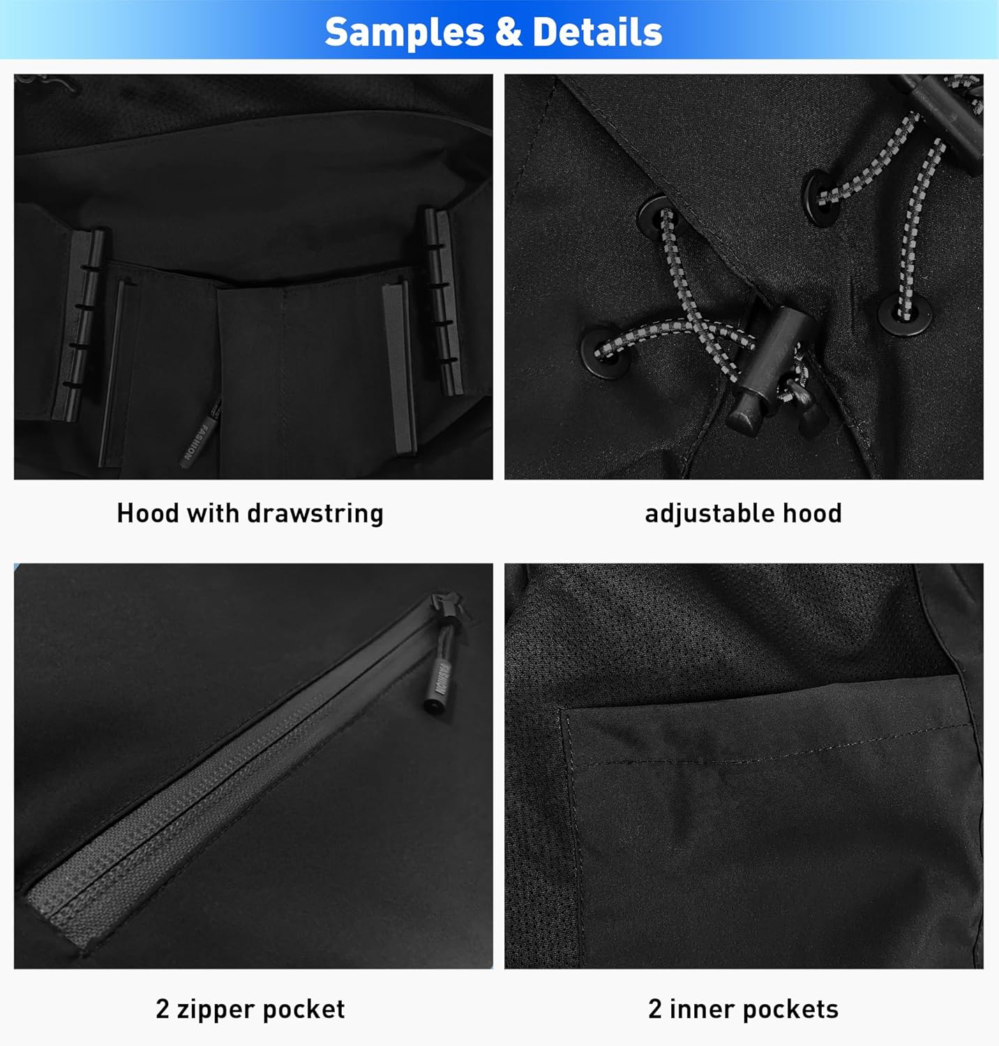 KXK Custom Men's Outdoor Jacket Waterproof Softshell Hooded Lightweight Full-Zip Jacket Personalized Logo Text - Image 3