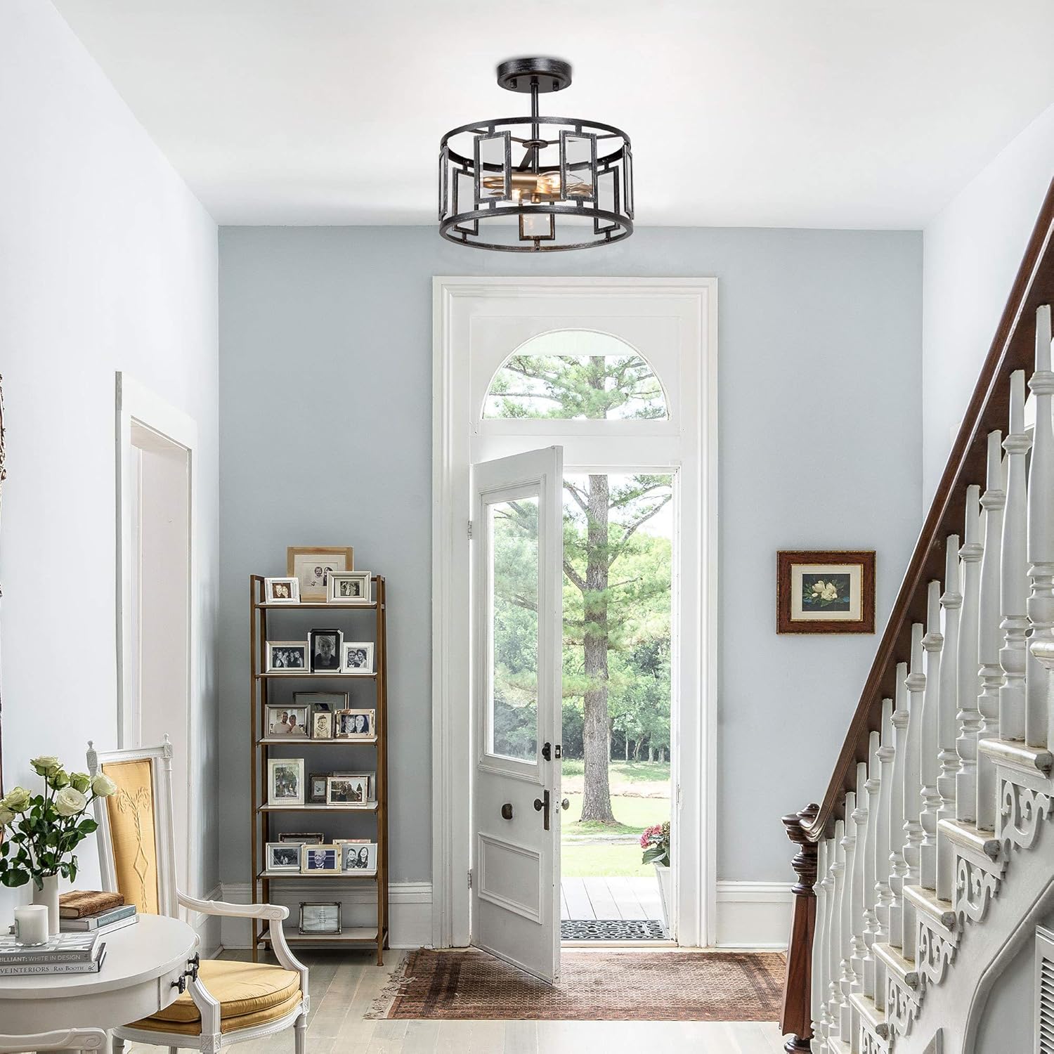 🔥 Crаzу Dеаlѕ Optimant Lighting Modern Semi Flush Mount Ceiling Light Fixture, 2-Light Close to Ceiling Lamps with Clear Glass for Hallway, Bedroom, Kitchen, Foyer and Dining Room(Black Silver Brushed Finish) Flаѕh Sаlе Optimant Lighting Modern Semi Flush Mount Ceiling Light Fixture, 2-Light Close to Ceiling Lamps with Clear Glass for Hallway, Bedroom, Kitchen, Foyer and Dining Room(Black Silver Brushed Finish)