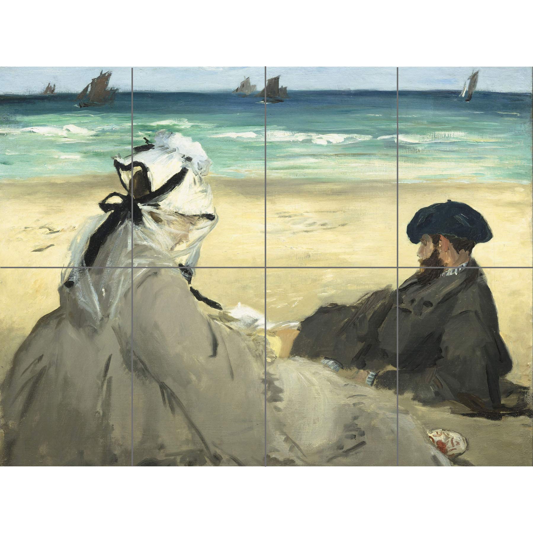 Artery8 Edouard Manet On The Beach XL Giant Panel Poster (8 Sections)