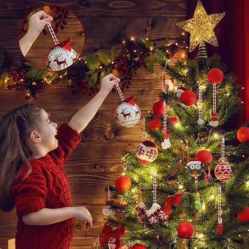 Miniatura 5 de 300 piezas de adornos navideños para colgar en fiestas de vacaciones (blanco, verde)