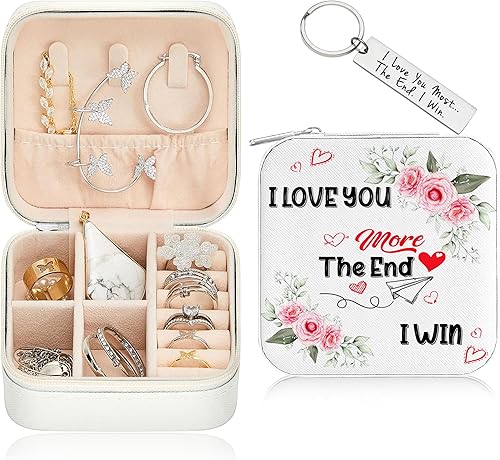 Joyero, caja organizadora de joyas, cajas pequeñas de joyería, organizador de joyas, estuche de viaje de joyas, organizador de aretes con espejo,